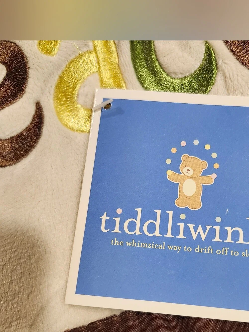 Tiddliwinks Peace Bird Baby Blanket 30x40 Plush Satin Trim Embroidered NWT
